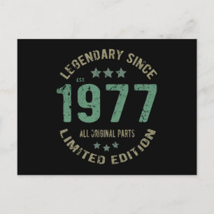 Origineel Sinds 1977 Vintage Legende Verjaardagsca Briefkaart