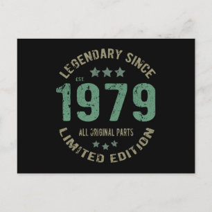 Origineel Sinds 1979 Vintage Legende Verjaardagsca Briefkaart