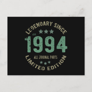 Origineel Sinds 1994 Vintage Legende Verjaardagsca Briefkaart