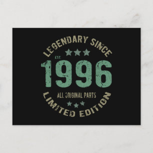 Origineel Sinds 1996 Vintage Legende Verjaardagsca Briefkaart