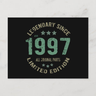 Origineel Sinds 1997 Vintage Legende Verjaardagsca Briefkaart