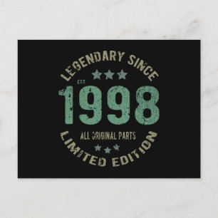 Origineel Sinds 1998 Vintage Legende Verjaardagsca Briefkaart