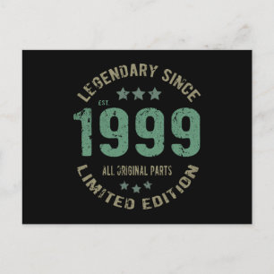 Origineel Sinds 1999 Vintage Legende Verjaardagsca Briefkaart
