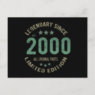Origineel Sinds 2000 Vintage Legendarisch Verjaard Briefkaart