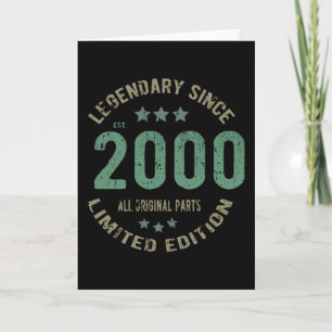 Origineel Sinds 2000 Vintage Legendarisch Verjaard Kaart