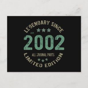 Origineel Sinds 2002 Vintage Legende Verjaardagsca Briefkaart