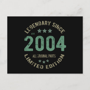 Origineel Sinds 2004 Vintage Legende Verjaardagsca Briefkaart