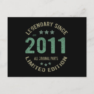 Origineel Sinds 2011 Vintage Legende Verjaardagsca Briefkaart