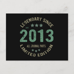 Origineel Sinds 2013 Vintage Legendarisch Verjaard Briefkaart