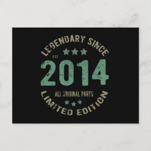 Origineel Sinds 2014 Vintage Legendarische Verjaar Briefkaart