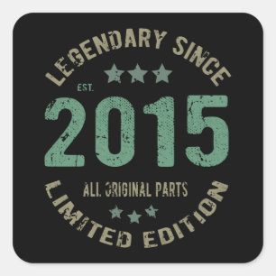 Origineel Sinds 2015 Vintage Legend Verjaardagscad Vierkante Sticker