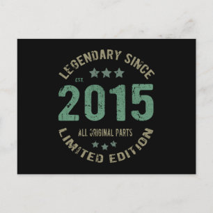 Origineel Sinds 2015 Vintage Legende Verjaardagsca Briefkaart