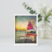 Origineel Surf Thema Digital Art Collage Briefkaar Briefkaart (Staand voorkant)