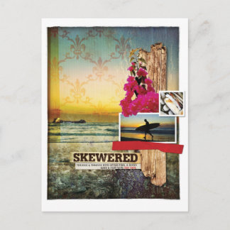 Origineel Surf Thema Digital Art Collage Briefkaar Briefkaart