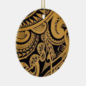 origineel tattoo op houten eiland keramisch ornament (Rechts)