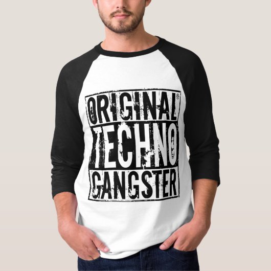 Origineel Techno Gangster - Mannen Shirt (Voorkant)