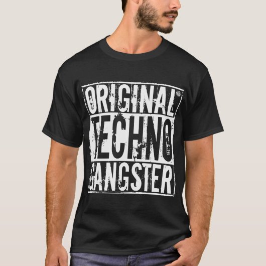 Origineel Techno Gangster - Mannen Shirt (Voorkant)