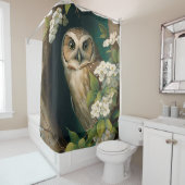 Origineel Uil Olieverfschilderij Douchegordijn (In situ)