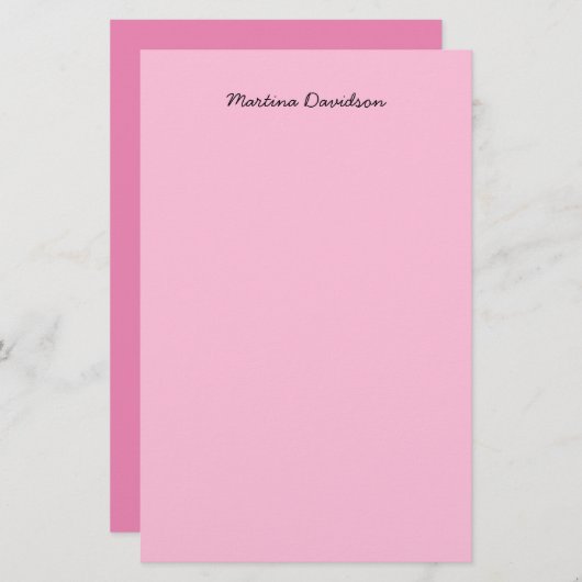 Origineel uniek roze Creatief Handschrift Briefpapier (Voorkant / Achterkant)