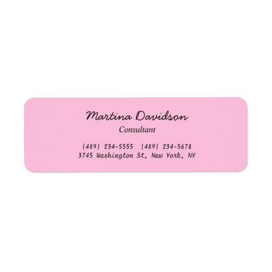 Origineel uniek roze Creatief Handschrift Etiket (Voorkant)