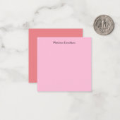 Origineel uniek roze Creatief Handschrift Notitiekaartje (Voorkant / Achterkant in situ)