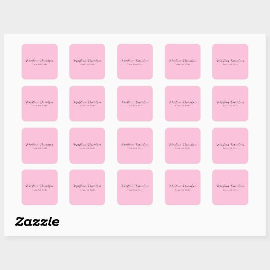 Origineel uniek roze Creatief Handschrift Vierkante Sticker (Vel)