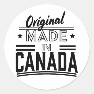 Origineel vervaardigd in Canada logo Ronde Sticker