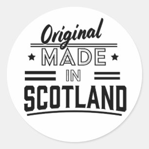 Origineel vervaardigd in Schotland retro logo Ronde Sticker