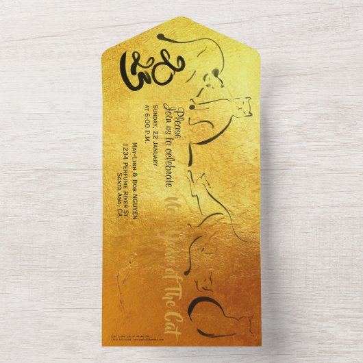 Origineel Vietnamese schilderij 2023 Inv All In One Uitnodiging (Binnen)