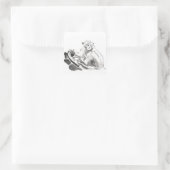 Origineel Wassen Schilderij Apenjaar Zodiac Sticke Vierkante Sticker (Tas)