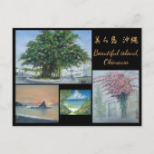 Origineel Waterverf Briefkaart Okinawa schilderen (Voorkant)