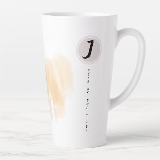 Origineel Waterverf Chinees Zodiac Initiaal L Latte Mok (Rechts)