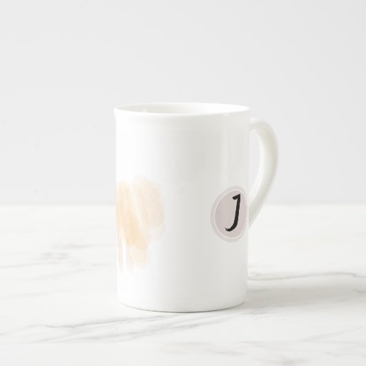 Origineel Waterverf Chinees Zodiac Initiaal M Porselein Kop (Voorkant rechts)