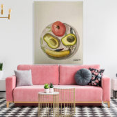 Origineel Waterverf schilderij "Love My Fruit" Canvas Afdruk (Insitu (Woonkamer))