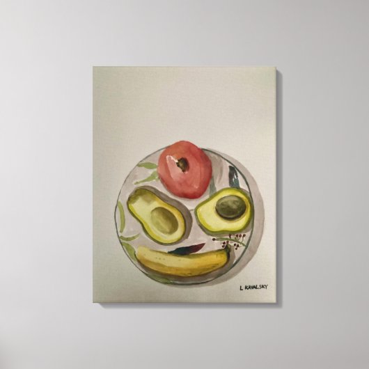 Origineel Waterverf schilderij "Love My Fruit" Canvas Afdruk (Voorkant)