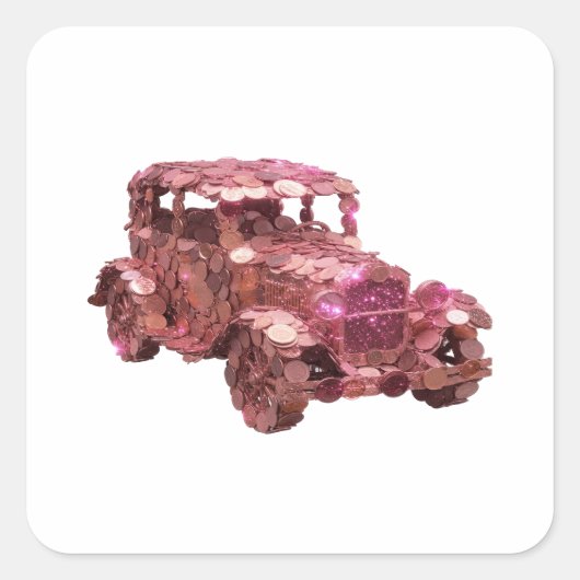 Origineel Zilver MONEY CAR Label Ontwerp (Voorkant)