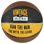  Origineel Zwart & Goud Lederen Geboorte Jaar Basketbal (Voorkant)