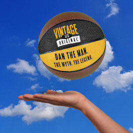 Origineel Zwart & Goud Lederen Geboorte Jaar Basketbal