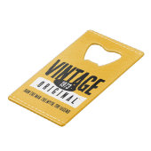  Origineel Zwart & Goud Lederen Geboorte Jaar Creditkaart Flessenopener (Achterkant Gekanteld)