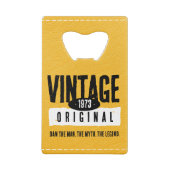  Origineel Zwart & Goud Lederen Geboorte Jaar Creditkaart Flessenopener (Achterkant)