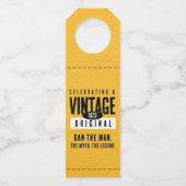  Origineel Zwart & Goud Lederen Geboorte Jaar Flessenhanger (Achterkant)