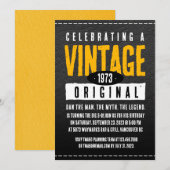 Origineel Zwart & Goud Lederen Geboorte Jaar Kaart (Voorkant / Achterkant)