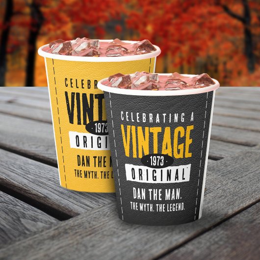 Origineel Zwart & Goud Lederen Geboorte Jaar Papieren Bekers