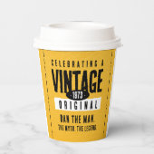 Origineel Zwart & Goud Lederen Geboorte Jaar Papieren Bekers (Achterkant)