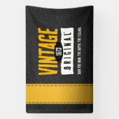 Origineel Zwart & Goud Lederen Geboorte Jaar Spandoek (Verticaal)