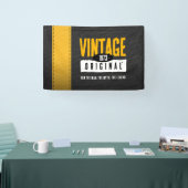 Origineel Zwart & Goud Lederen Geboorte Jaar Spandoek (Beurs)