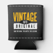 origineel zwart lederen geboortejaar blikjeskoeler (Achterkant)