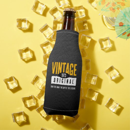  origineel zwart lederen geboortejaar flesjeskoeler (Insitu Zomer)