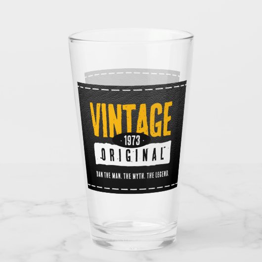  origineel zwart lederen geboortejaar glas (Achterkant)