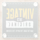  origineel zwart lederen geboortejaar glazen onderzetter (Achterkant)